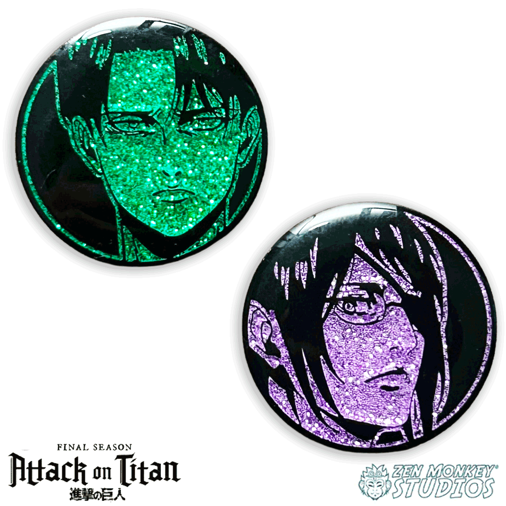 Captain Levi and Hange Zoe - Attack on Titan Pin Set