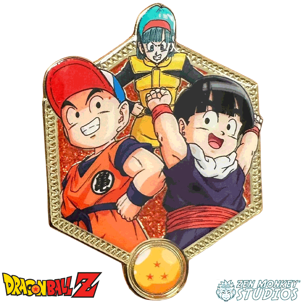 Golden Series 2: Krillin, Bulma, and Gohan - DBZ Pin